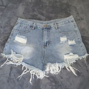 Blue jeans shorts size L brand new